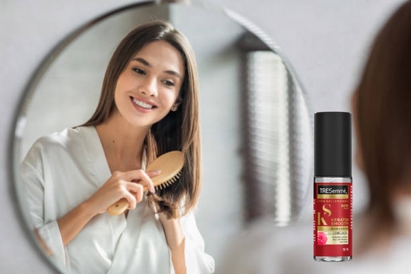 skinification des cheveux femme cheveux longs bruns tresemme serum